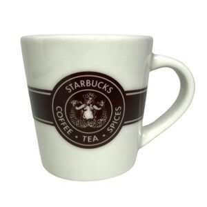 Starbucks 2016 White Brown Mermaid Logo Espresso Demitasse Mini Mug 3 oz Limited